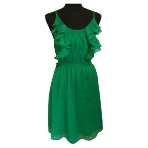 Old Navy Summer Green Dress Women's Size Medium Ruffles Spaghetti Strap Mini Sun